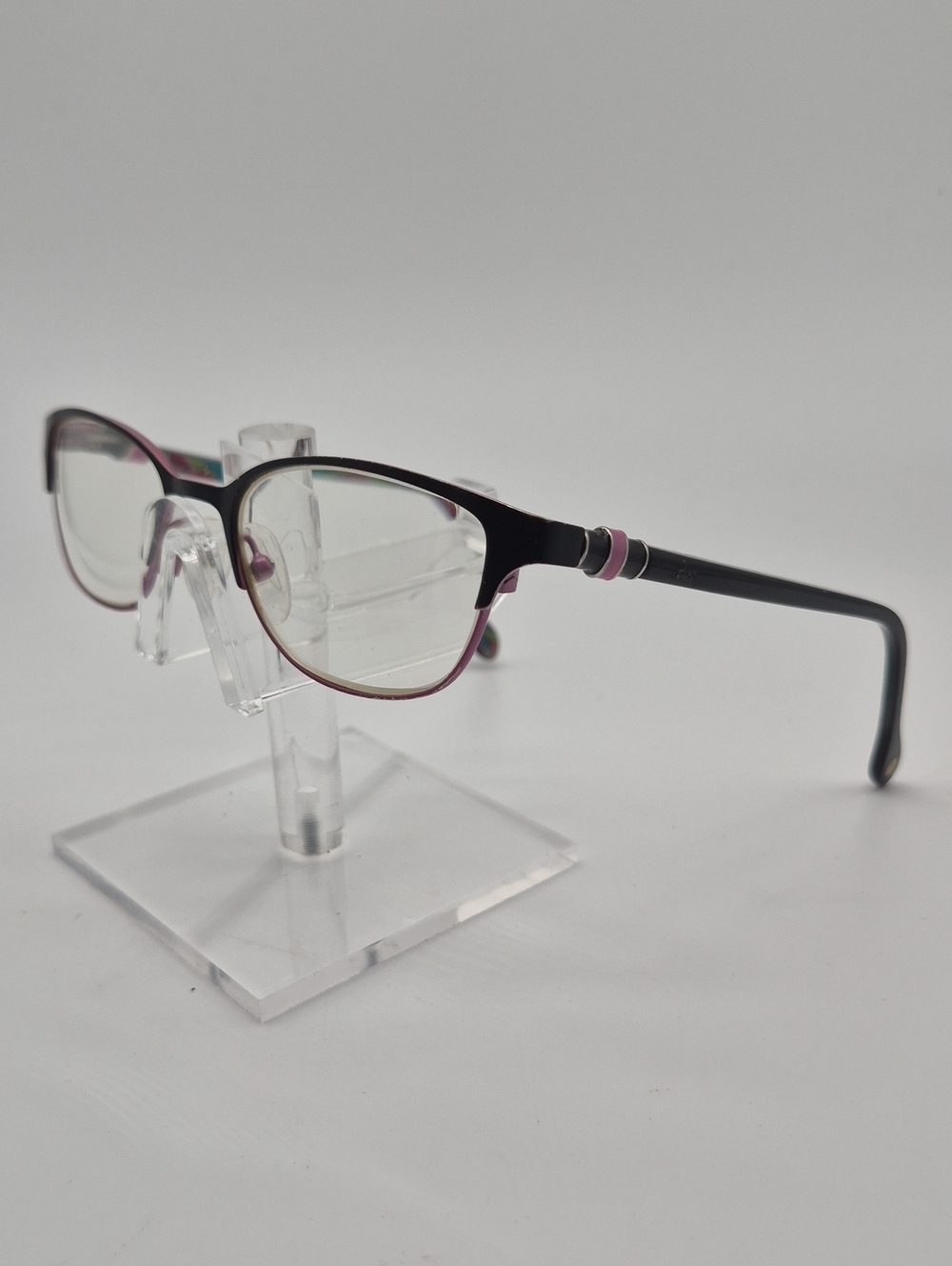Lilly Pulitzer Black and Pink Rimmed Cat-Eye Glasses
